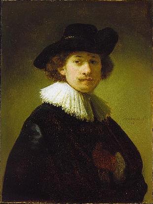 Rembrandt, zelfportret met breedgerande hoed, 1632