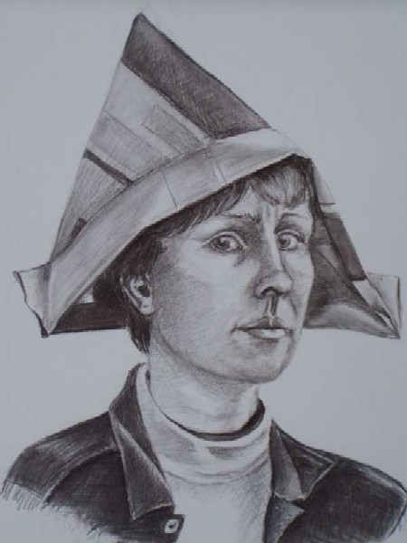 Portret in houtskool, diverse technieken