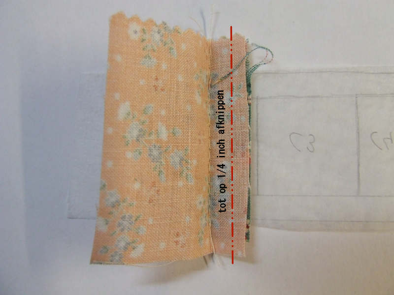 cut seam at 1/4 inch cut seam at 1/4 inch