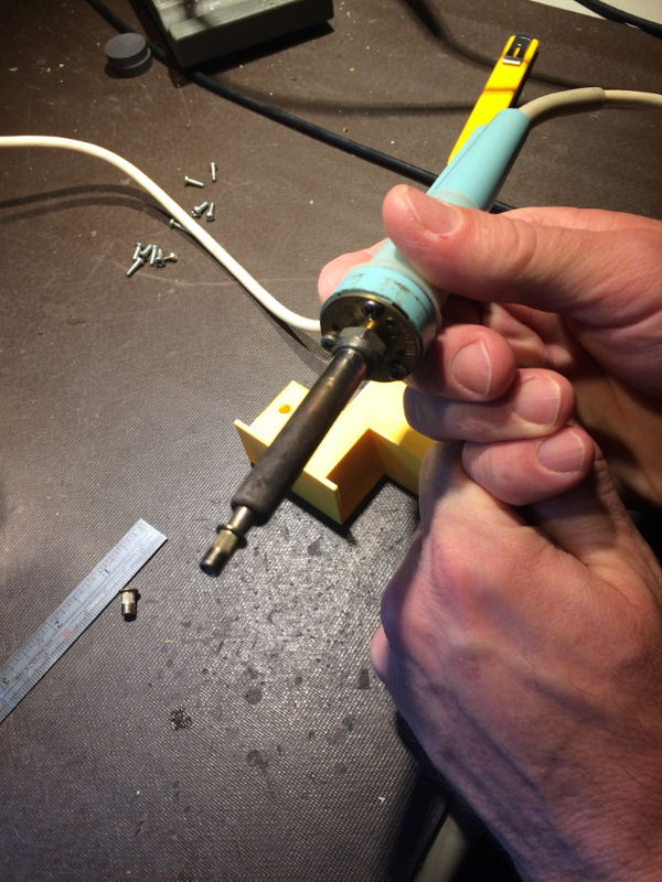 on the tip of the soldering iron on the tip of the soldering iron